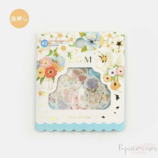 Washi Sticker Flakes Flower Vase Foil