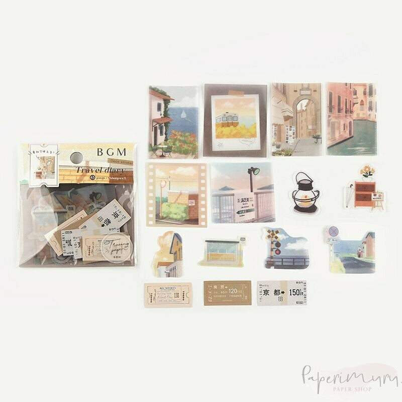 Washi Sticker Flakes Travel Diary City