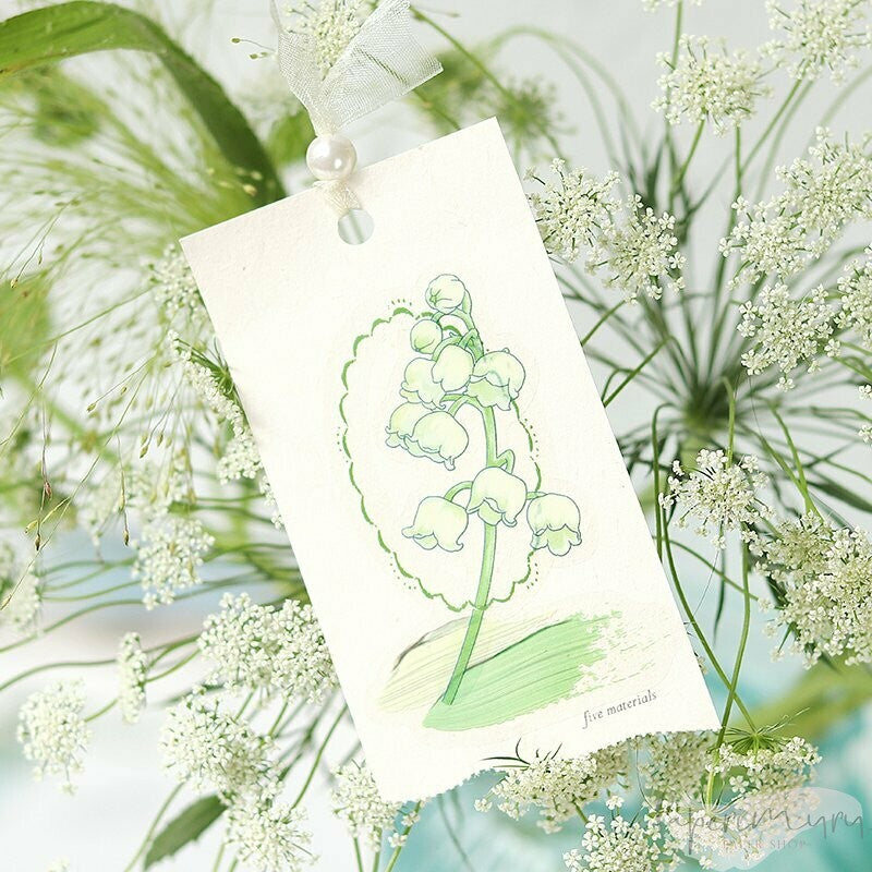 BGM PET Sticker Set Flowers Bloom Green