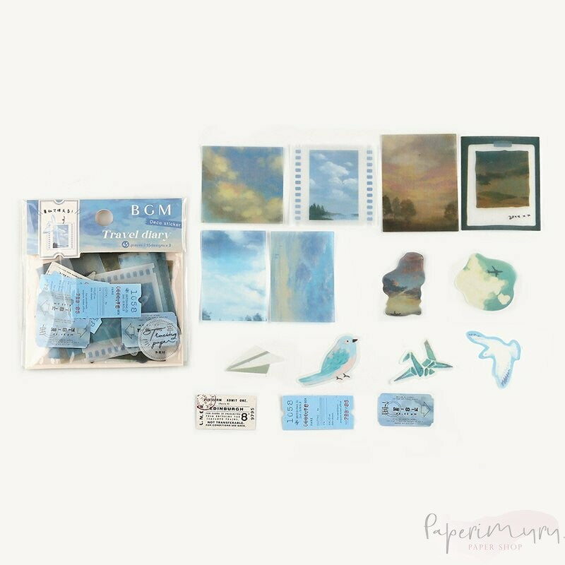 Washi Sticker Flakes Travel Diary Sky