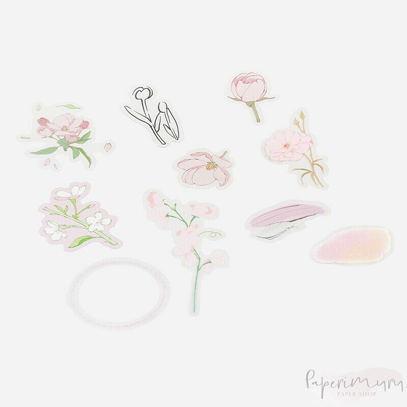 BGM PET Sticker Set Flowers Bloom Pink