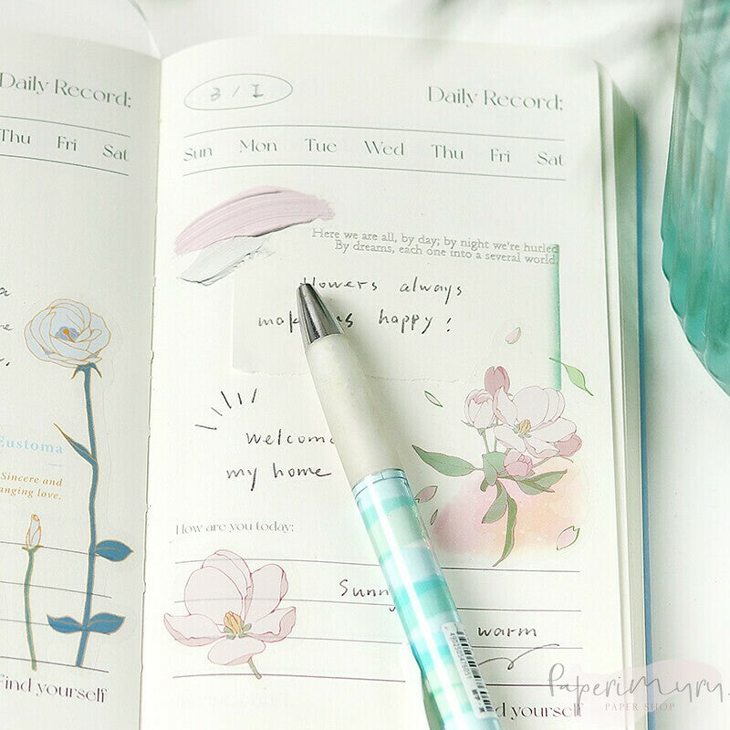 BGM PET Sticker Set Flowers Bloom Pink