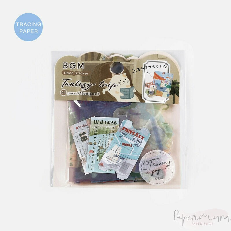 Washi Sticker Flakes Fantasy Trip Neko Land