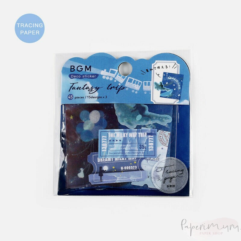 Washi Sticker Flakes Fantasy Trip Blue Galaxy