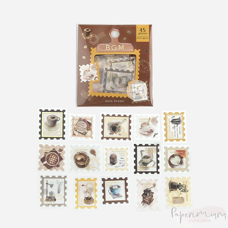 Washi Deco Sticker Flakes Stamp Coffee