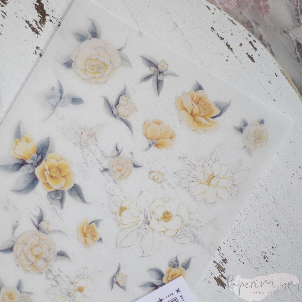 Transfer Sticker Camellia - 3 designs/set