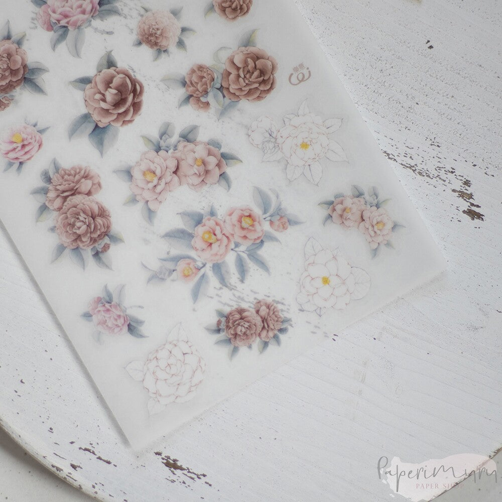 Transfer Sticker Camellia - 3 designs/set