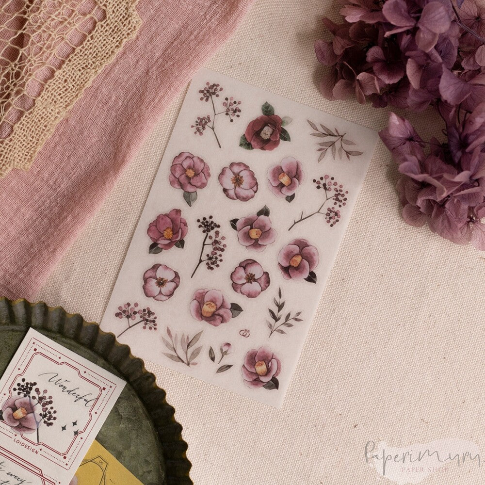 Transfer Sticker Classic Flower - 3 designs/set