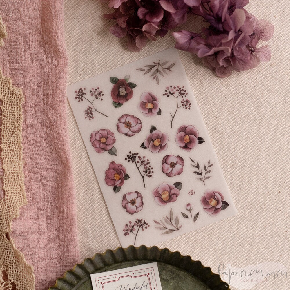 Transfer Sticker Classic Flower - 3 designs/set