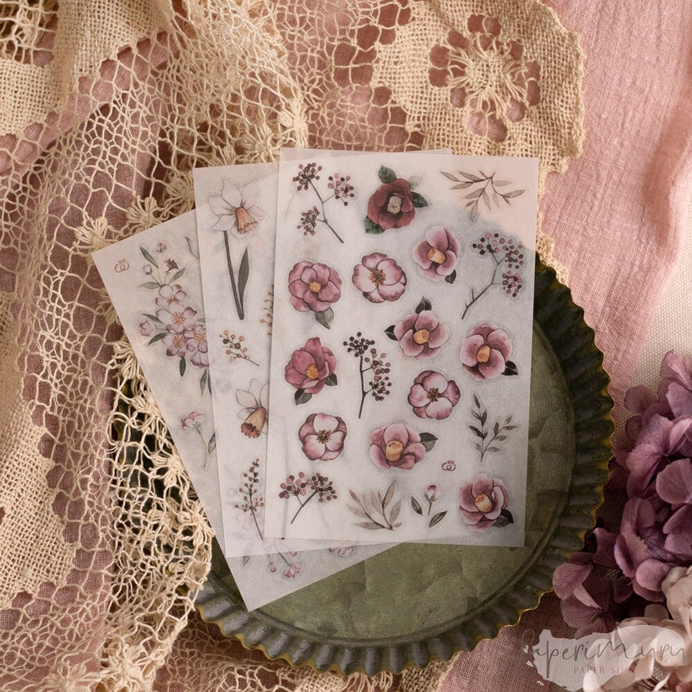 Transfer Sticker Classic Flower - 3 designs/set