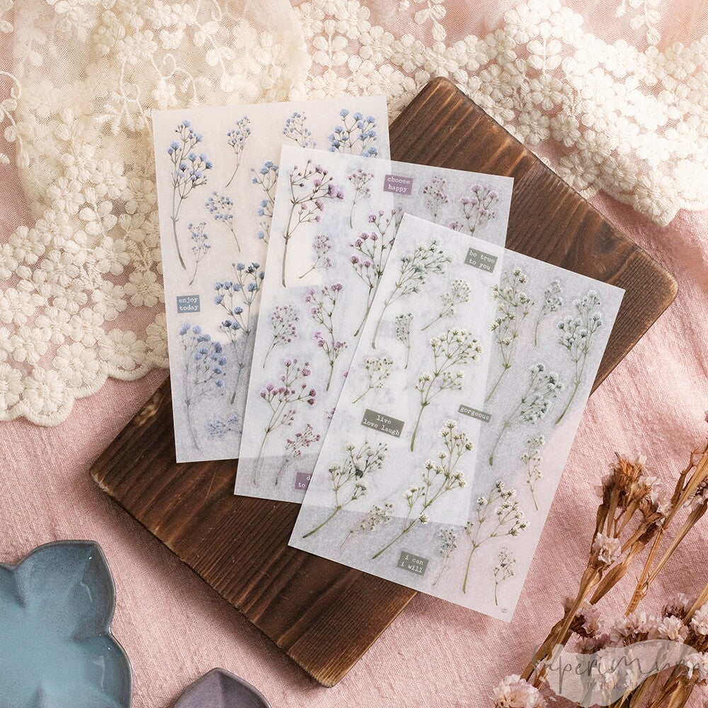 Transfer Sticker Gypsophila - 3 designs/set