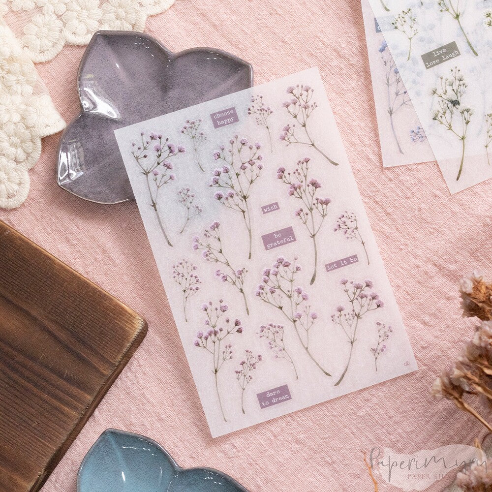 Transfer Sticker Gypsophila - 3 designs/set