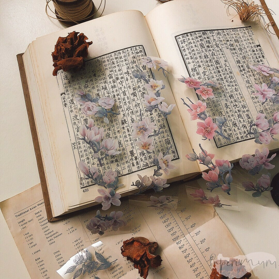 Clear (Glossy) PET Masking Tape 5cm Treetop Flowers