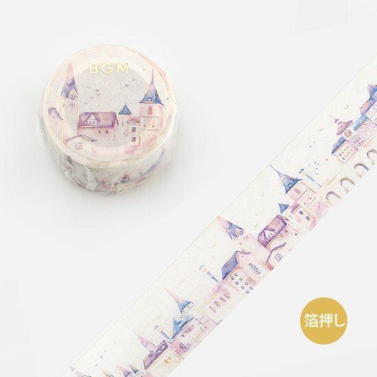 20mm Foil Washiteippi Watercolor European City