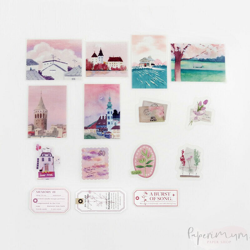 Washi Sticker Flakes Island Encounter Pink
