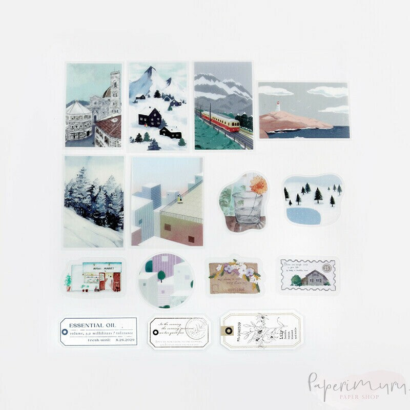 Washi Sticker Flakes Island Encounter White