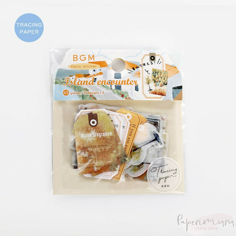 Washi Sticker Flakes Island Encounter Orange