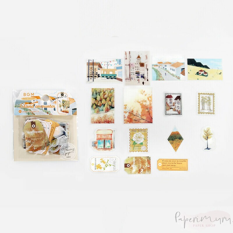 Washi Sticker Flakes Island Encounter Orange