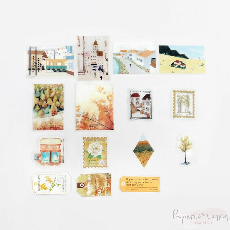 Washi Sticker Flakes Island Encounter Orange