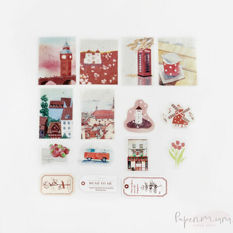 Washi Sticker Flakes Island Encounter Red