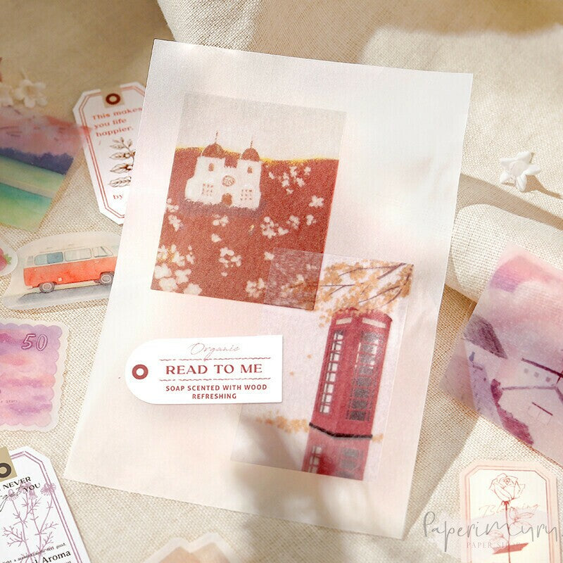 Washi Sticker Flakes Island Encounter Red