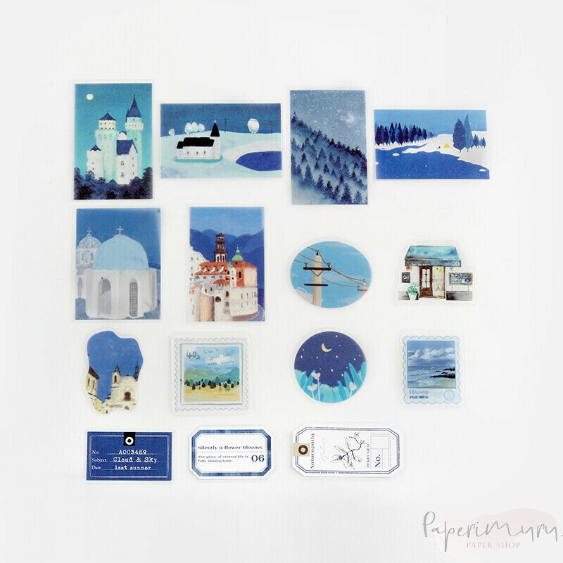 Washi Sticker Flakes Island Encounter Navy