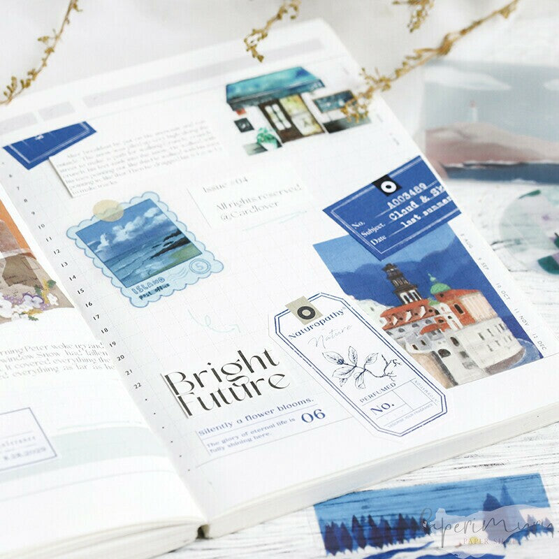 Washi Sticker Flakes Island Encounter Navy