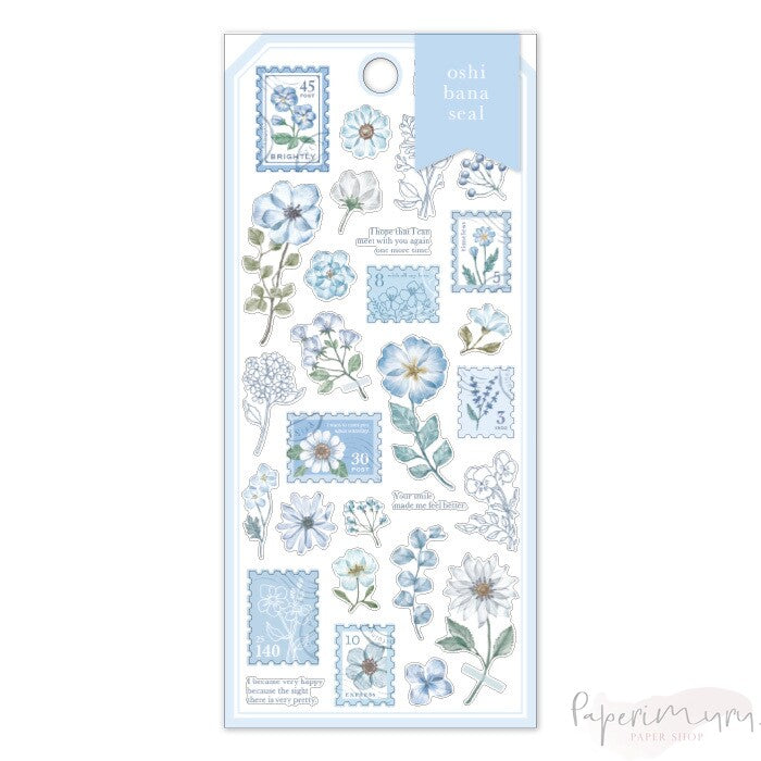 Sticker Oshi Bana Flower Light Blue
