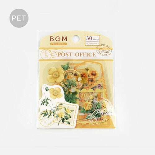 BGM PET Sticker Set Garden Post Office Yellow
