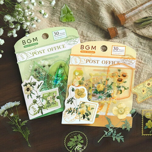 BGM PET Sticker Set Garden Post Office Yellow