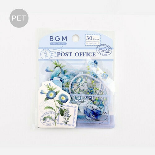 BGM PET Sticker Set Garden Post Office Blue