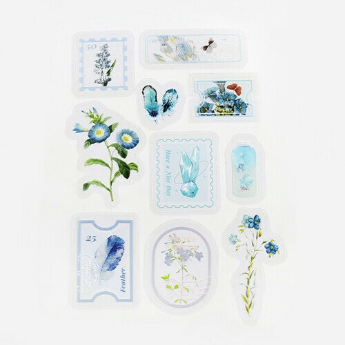 BGM PET Sticker Set Garden Post Office Blue
