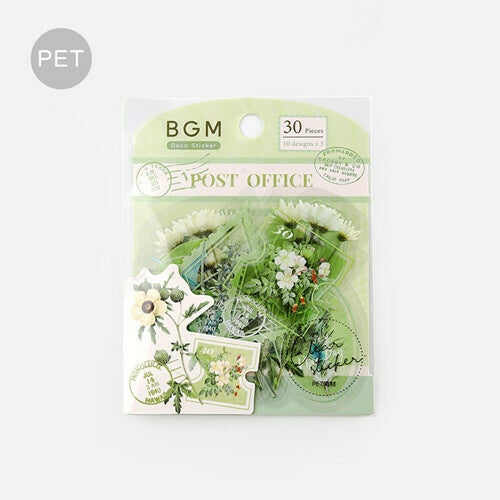 BGM PET Sticker Set Garden Post Office Green