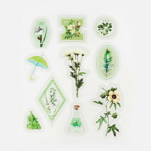 BGM PET Sticker Set Garden Post Office Green