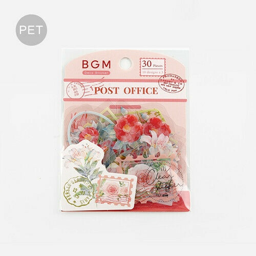 BGM PET Sticker Set Garden Post Office Red
