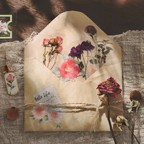 BGM PET Sticker Set Garden Post Office Dried Flowers