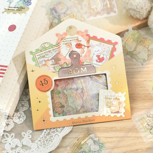 BGM Washi Sticker Flakes Post Office Animal Forest