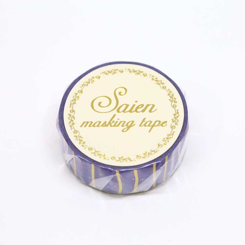 Saien Washiteippi Foil Purple Gold Stripes