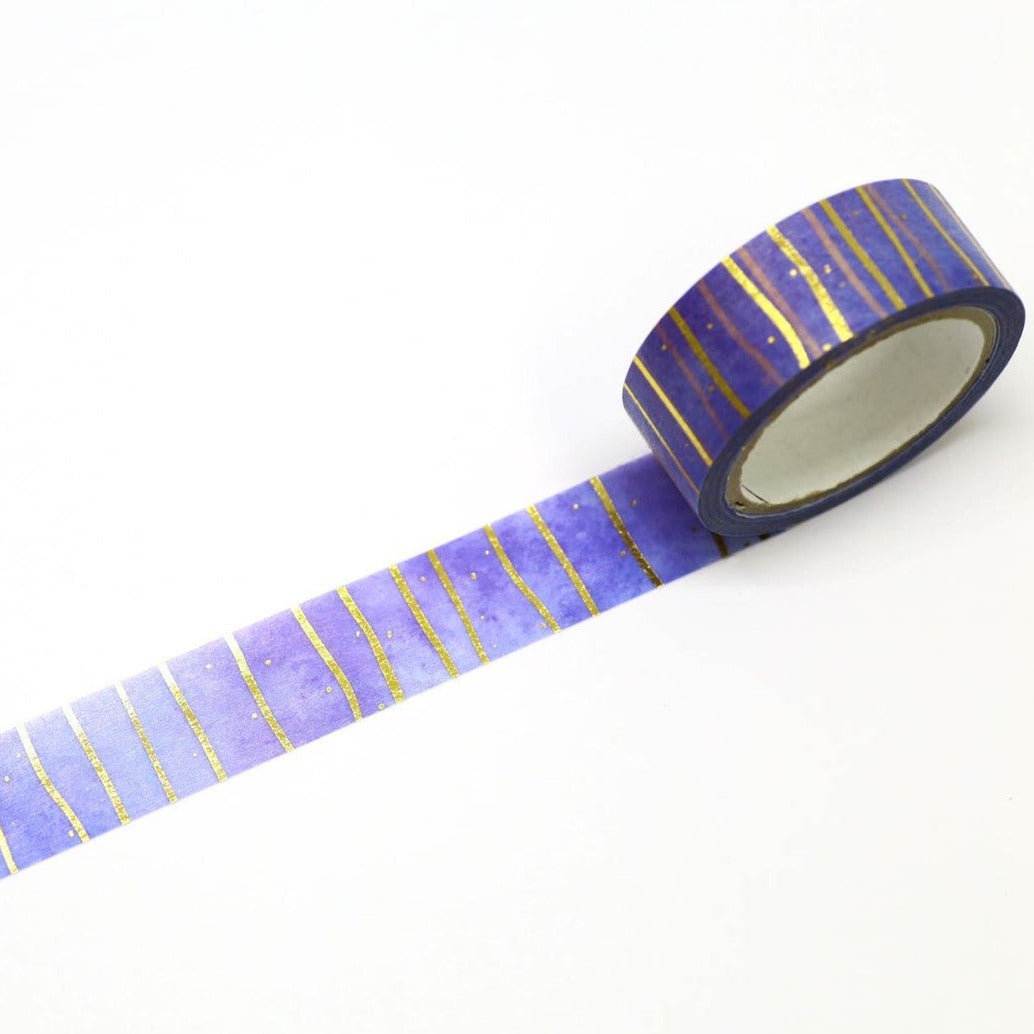 Saien Washiteippi Foil Purple Gold Stripes