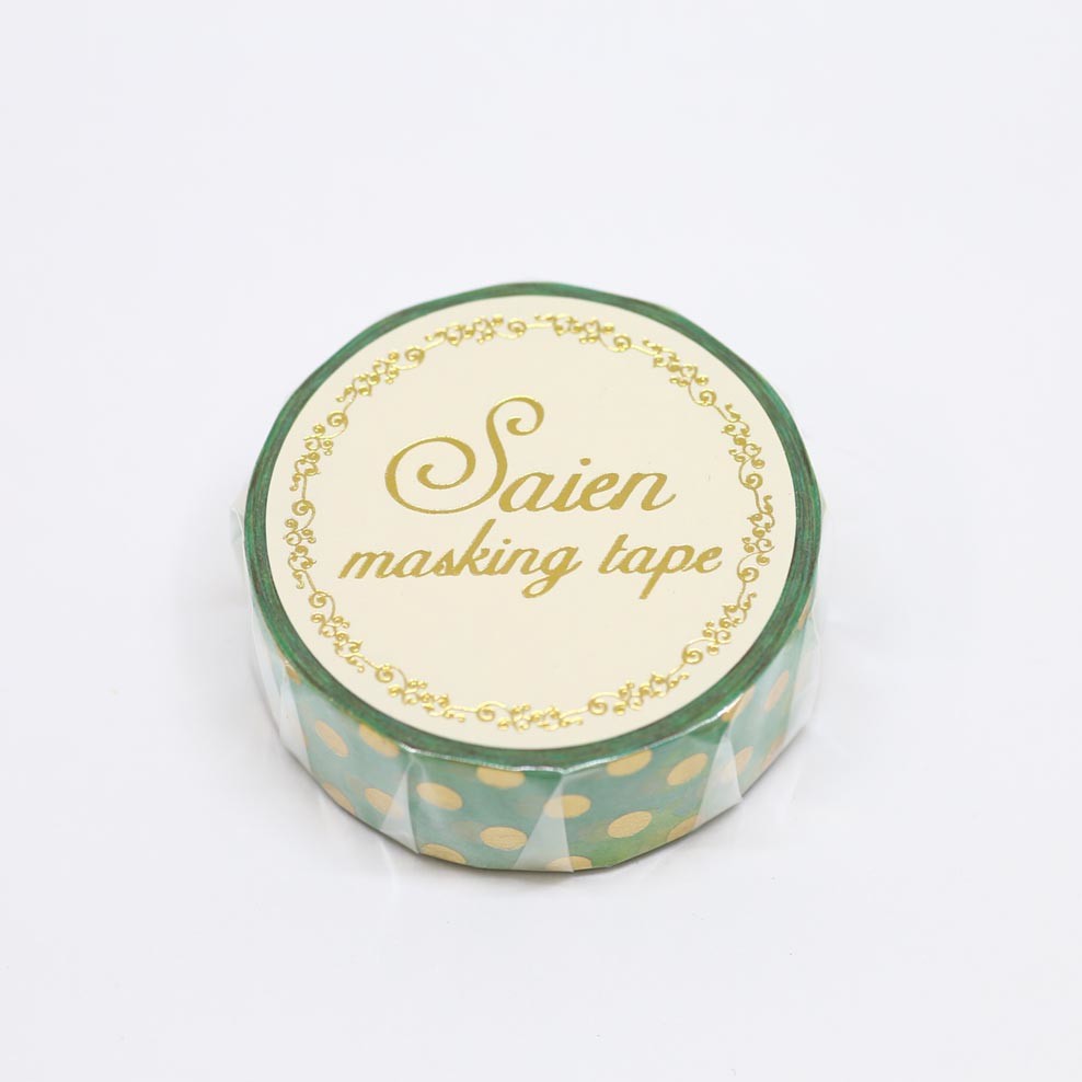 Saien Washiteippi Foil Green Watercolor