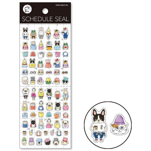 Stickers-#ootd-Animals-Schedule-Seal