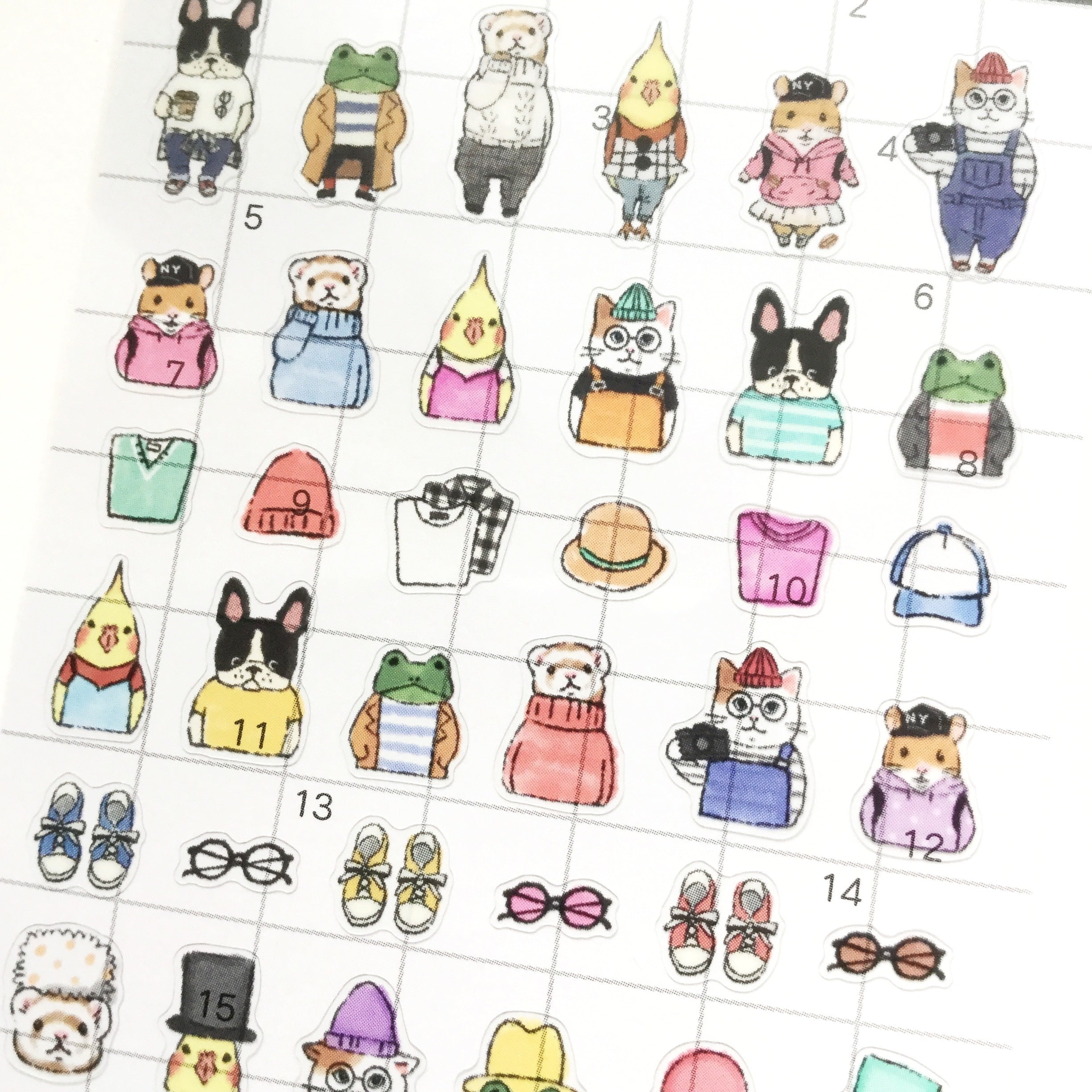 Stickers-#ootd-Animals-Schedule-Seal