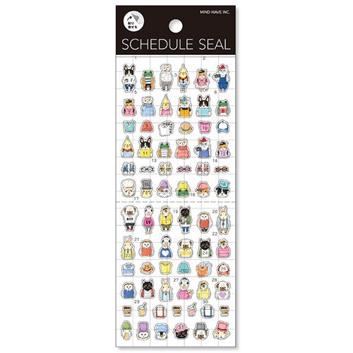Stickers-#ootd-Animals-Schedule-Seal