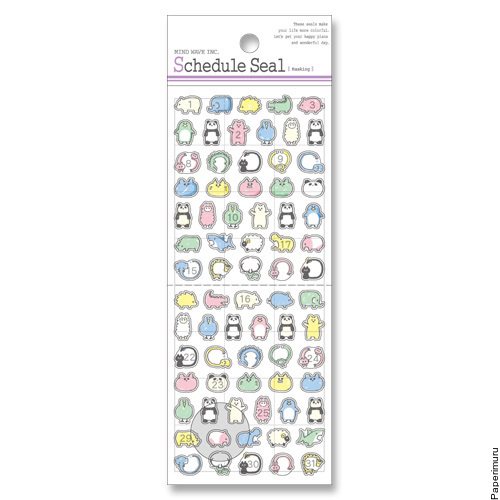 Stickers Pastel Animals Schedule Seal