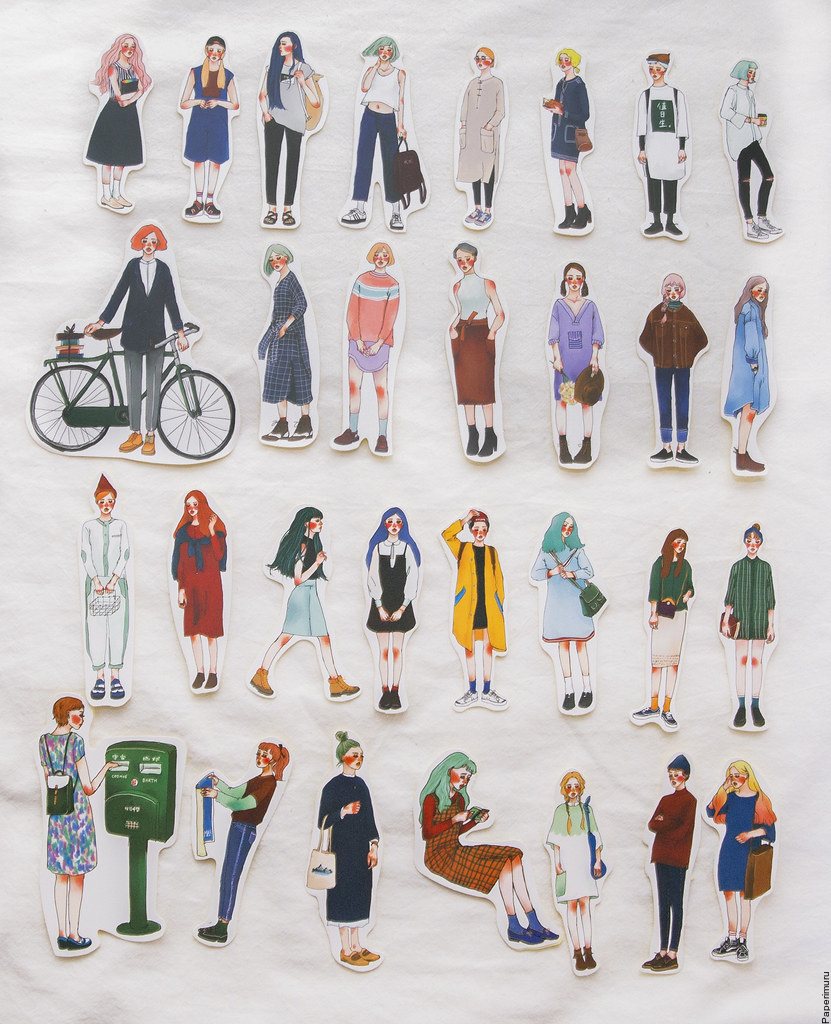 Stationery Girl 30 pcs Sticker Set in a Metal Tin