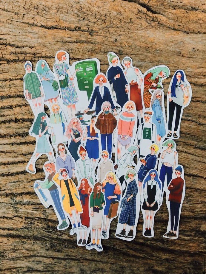 Stationery Girl 30 pcs Sticker Set in a Metal Tin