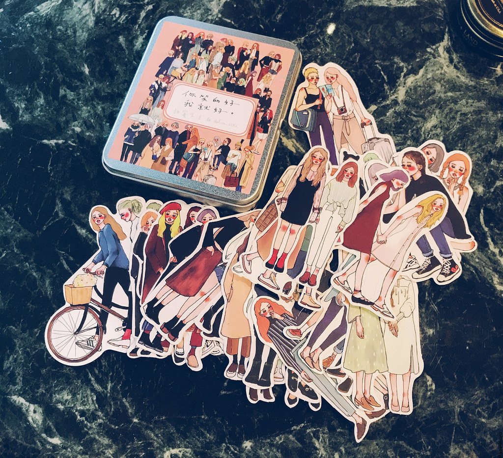 You and Me 25 pcs Sticker Set in a Metal Tin