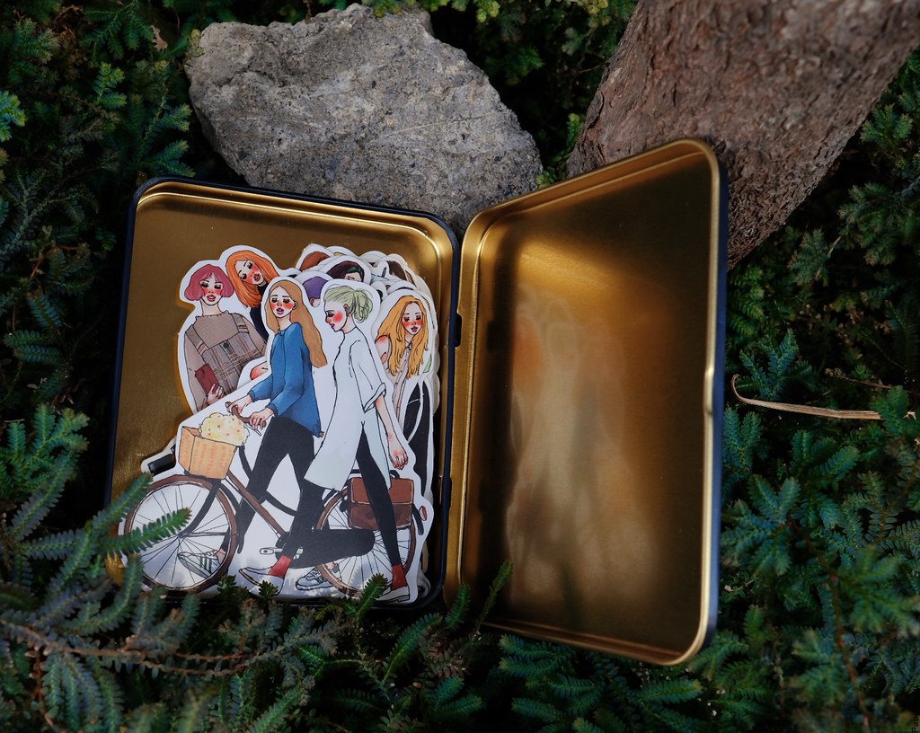 You and Me 25 pcs Sticker Set in a Metal Tin