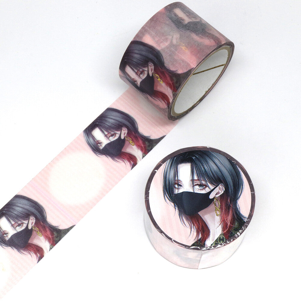 Saien 25mm Washiteippi YUNOKI Handsome Girl Black Mask