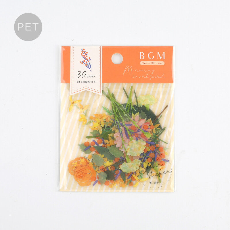 BGM PET Flower Sticker Set Orange